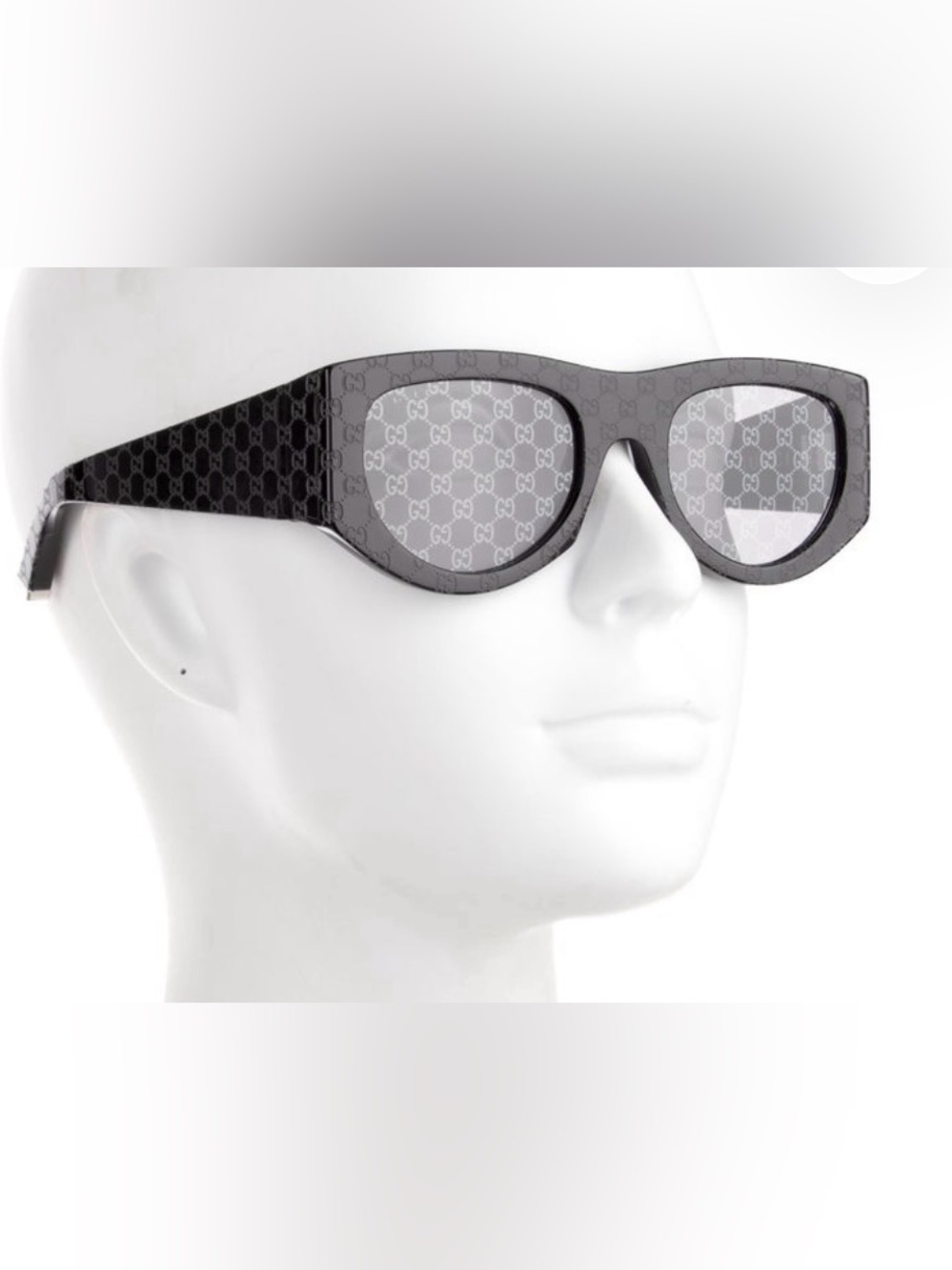 Gucci Black GG Monogram Cat-Eye Sunglasses